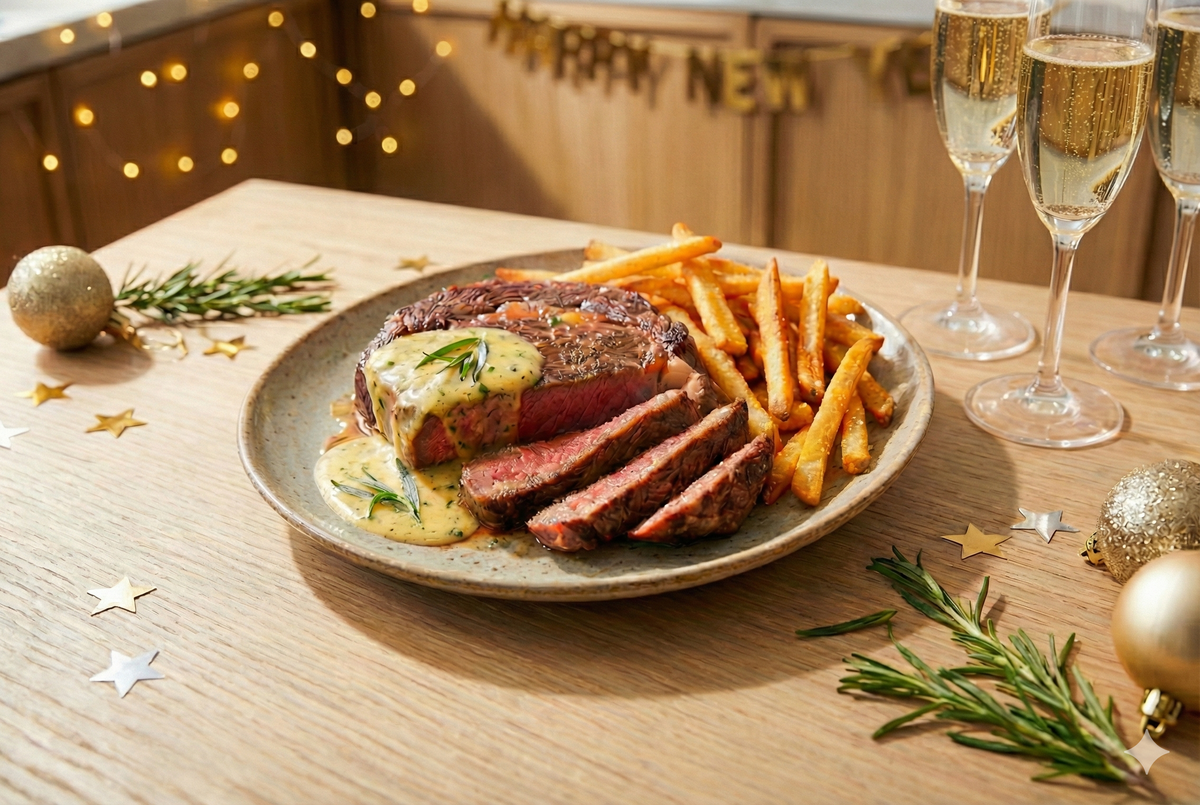 Lusso di Capodanno a casa: Steak Frites & Salsa Béarnaise con ONYX Cookware