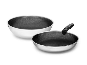 SET PADELLE WOK CON MANICO RIMOVIBILE – 2 PZ - 1