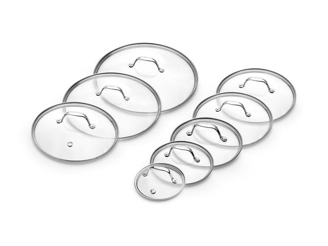 SET COPERCHI IN VETRO 14/18/20/24/26/28/30/32 CM – 8 PEZZI - 1