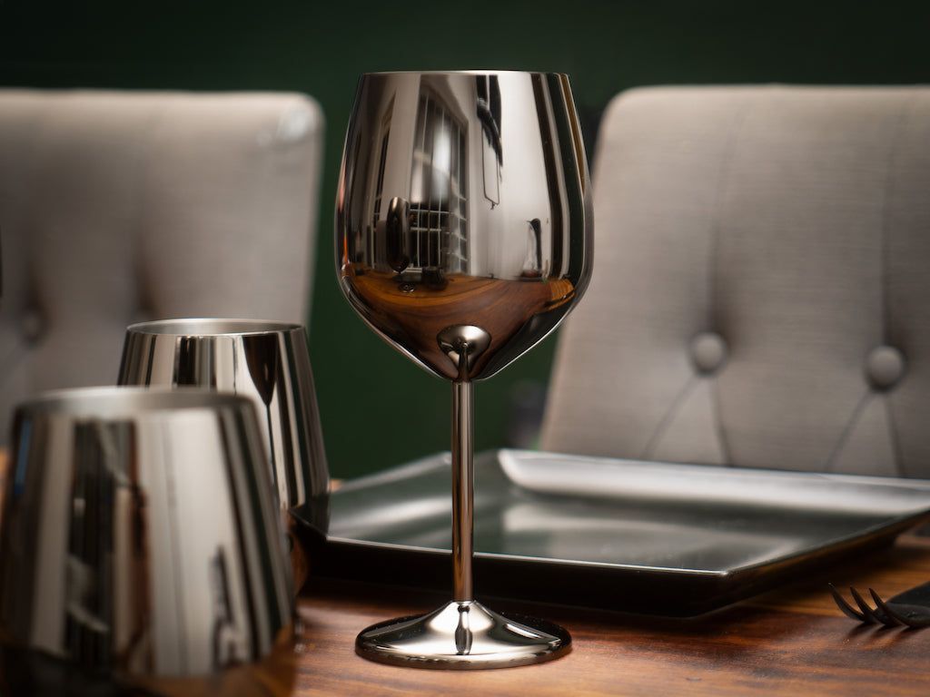 SET DA CALICE DA VINO IN ACCIAIO INOSSIDABILE 4 PEZZI - 2