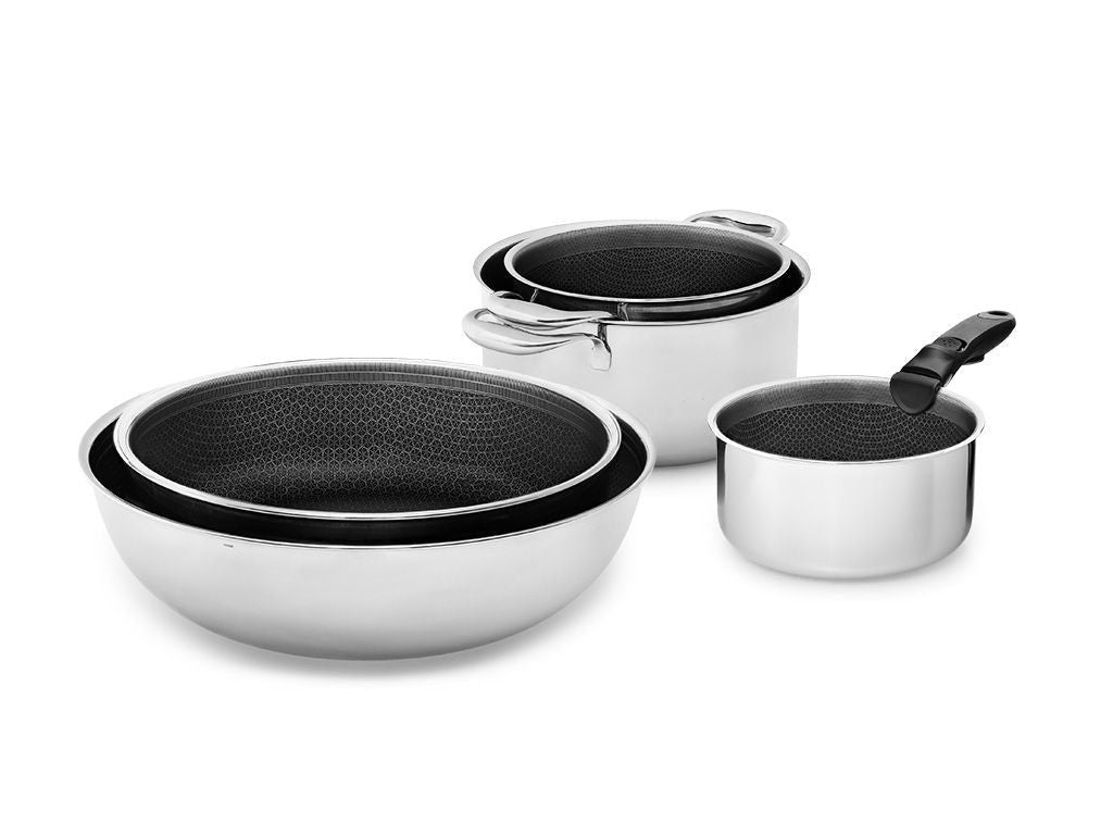 BATTERIA DI CUCINA CON MANICO RIMOVIBILE – 5 PZ - 1