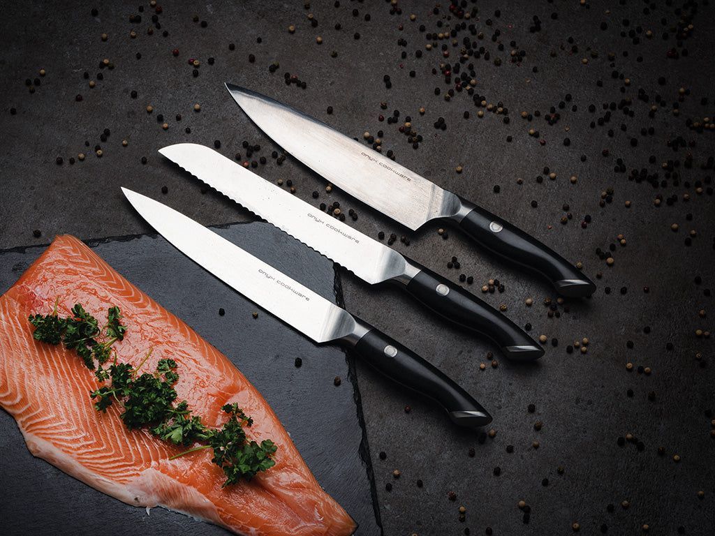 3-PZ COLTELLO DA CHEF-CARNE-PANE SET - 2