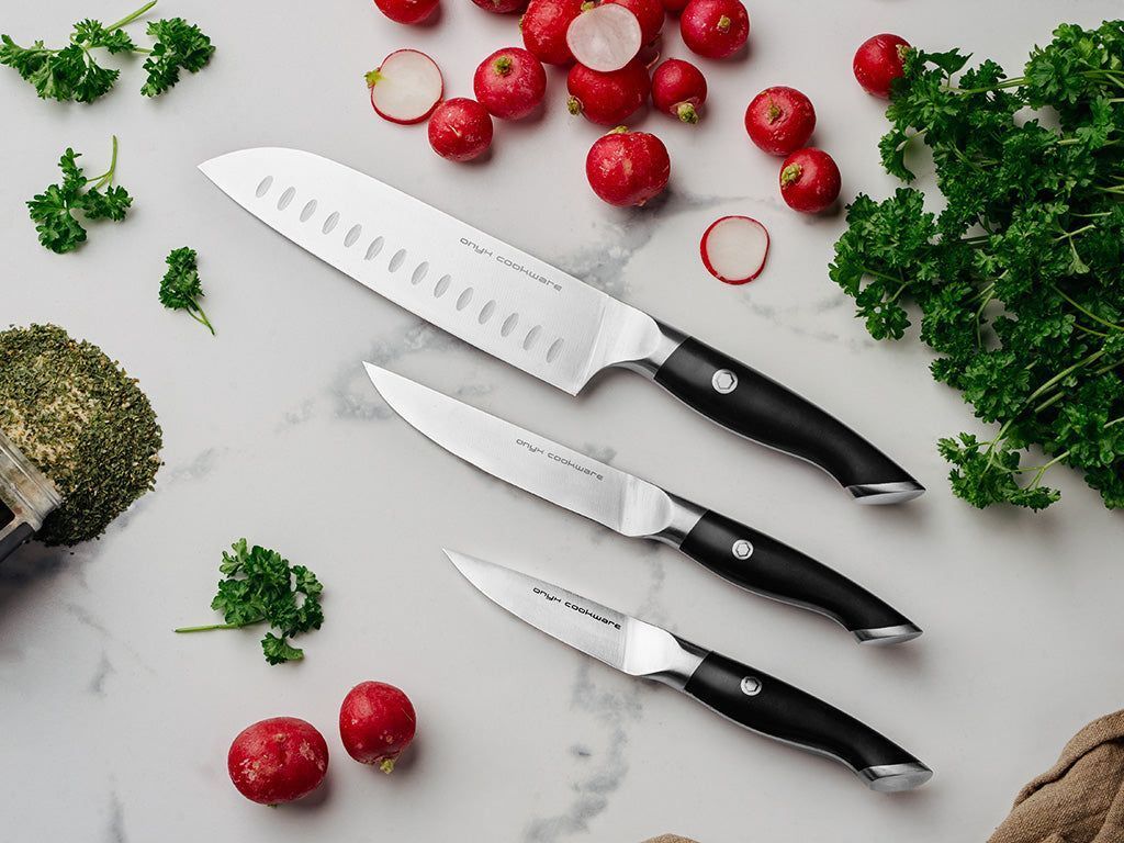 3-PZ COLTELLO DA SANTOKU-UNIVERSALE-SPELUCCHINO SET - 4